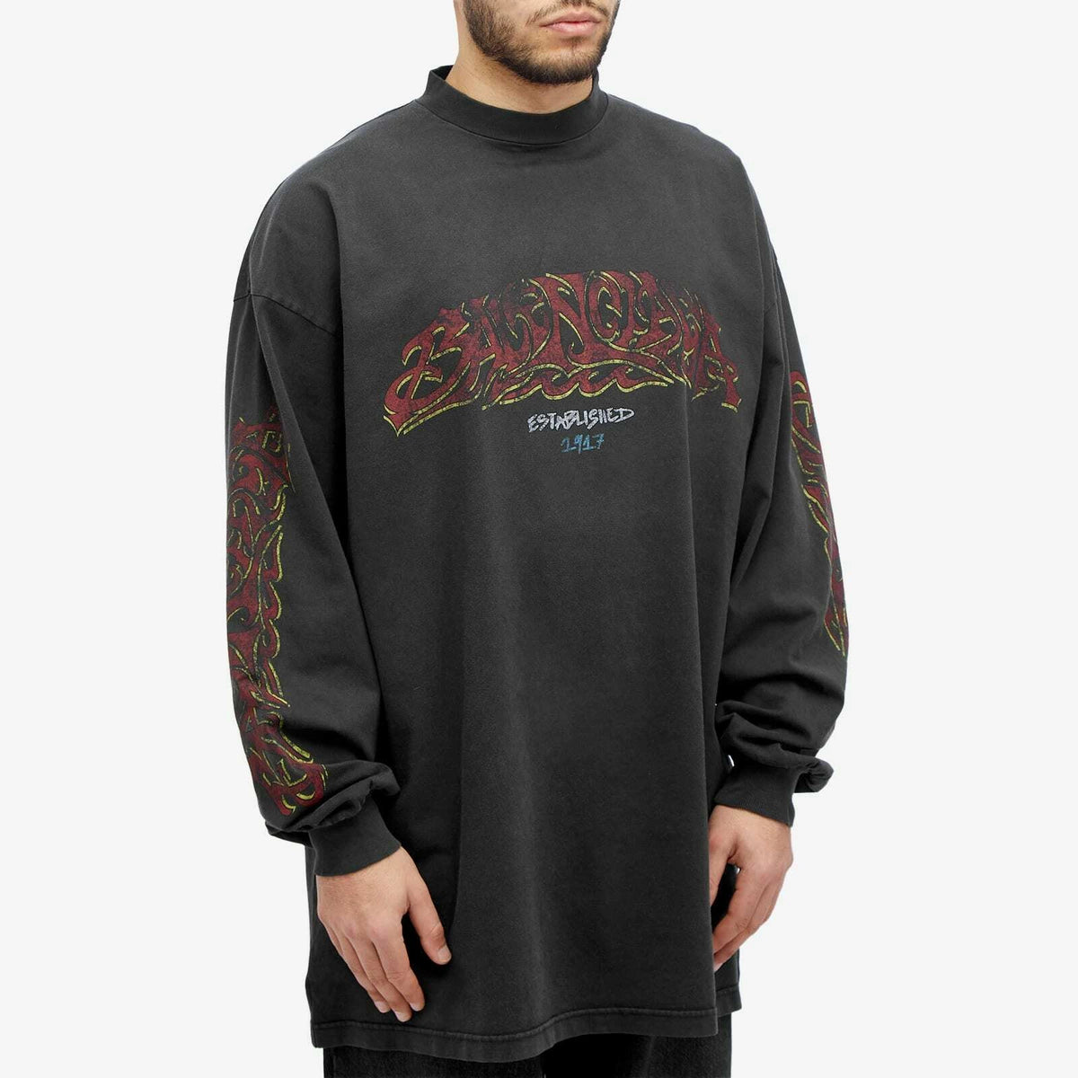 Balenciaga Offshore Vintage Longsleeve - "Faded Black/Red"