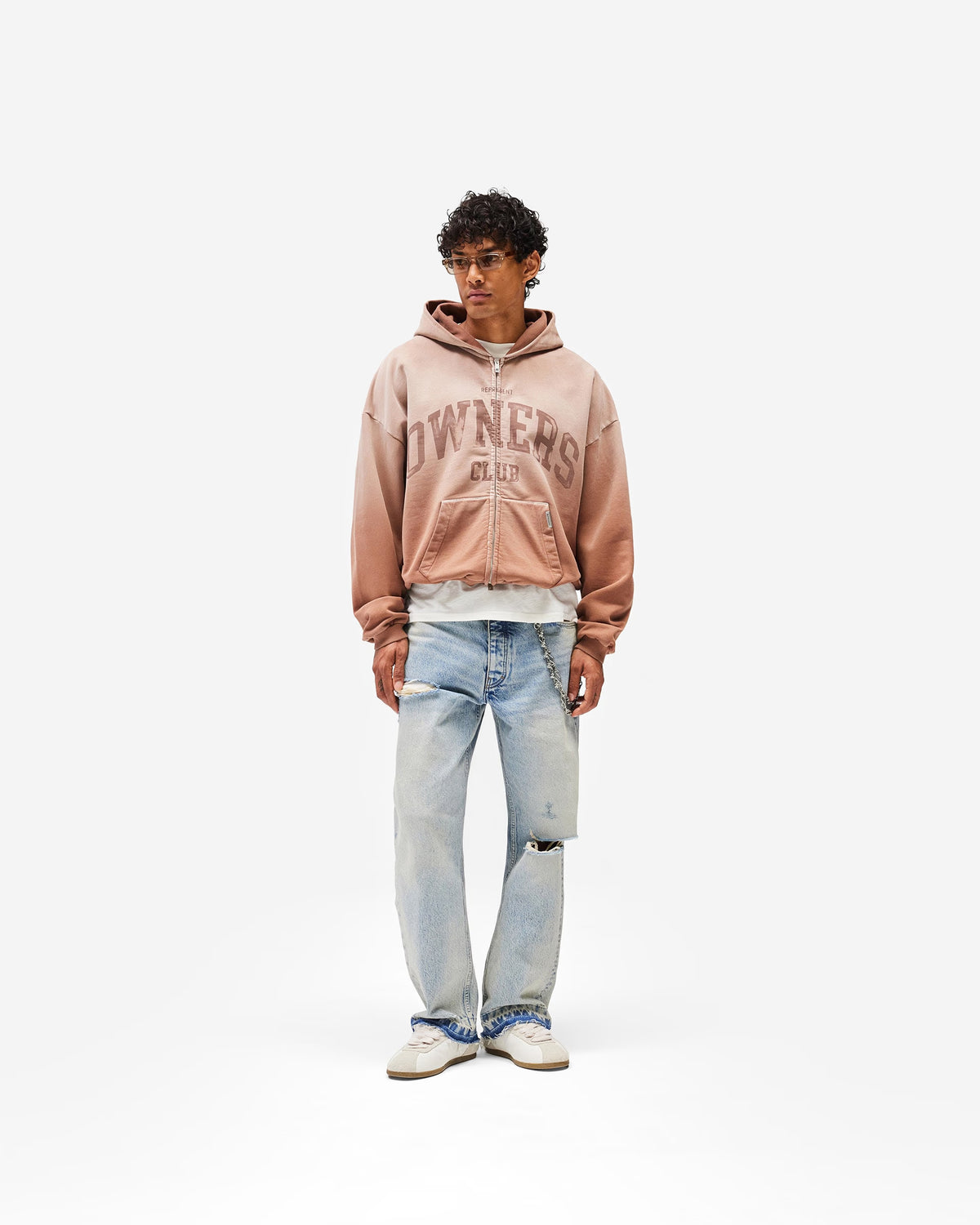Represent Owners Club Zip Through Hoodie - "Sienna"