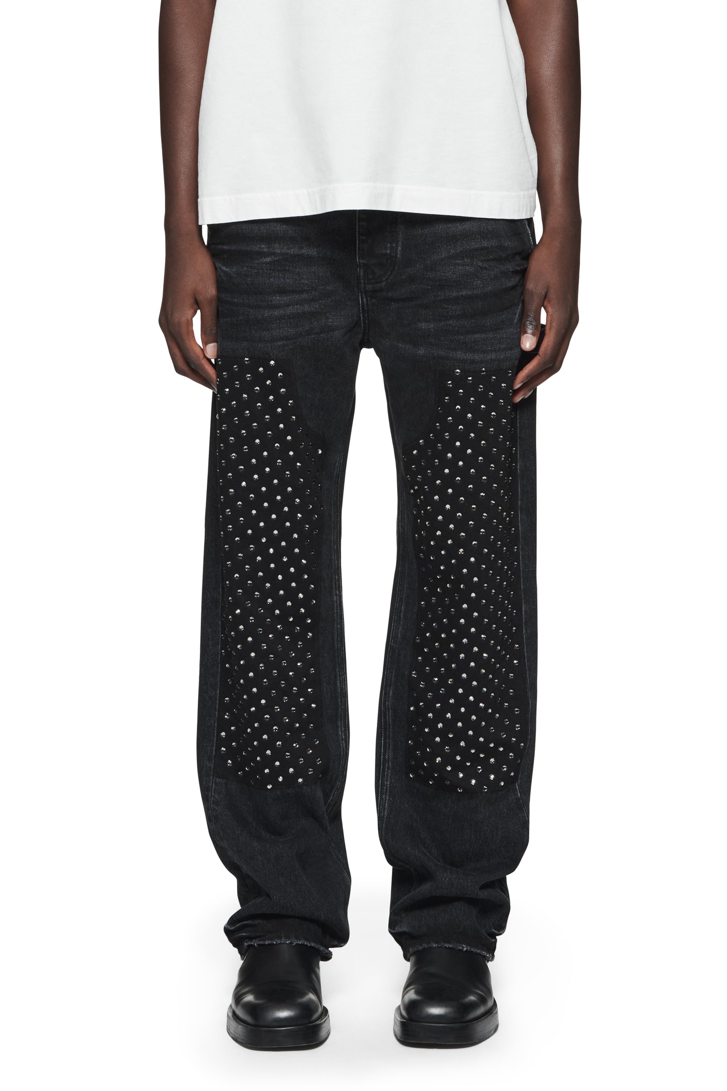 Purple P015 Crystal Carpenter Denim Jeans