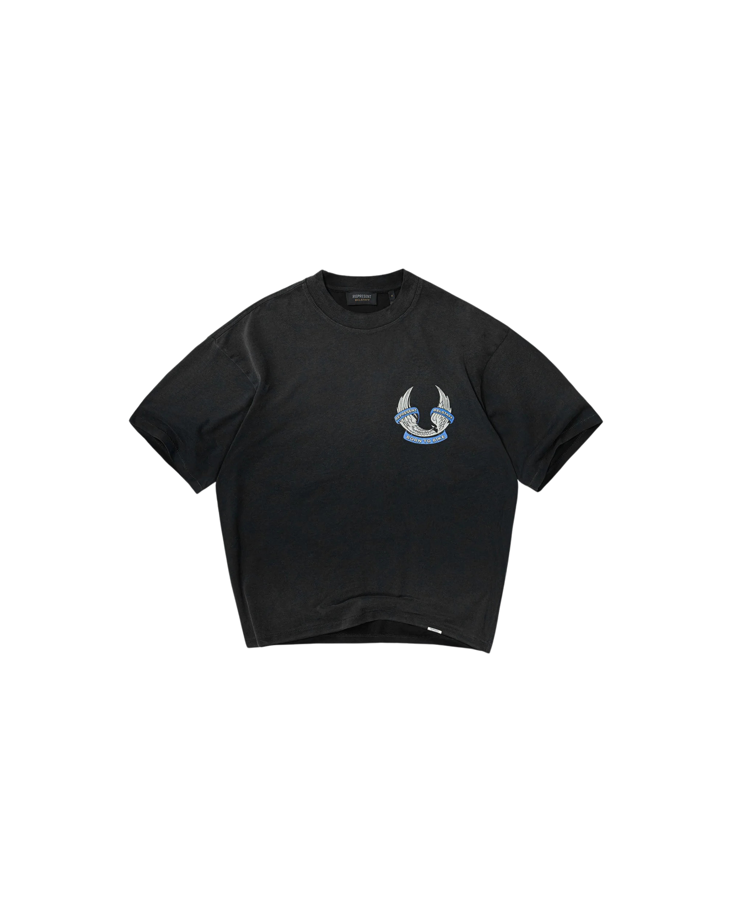 Represent X Belstaff Born To Bike T-Shirt - "Aged Black"