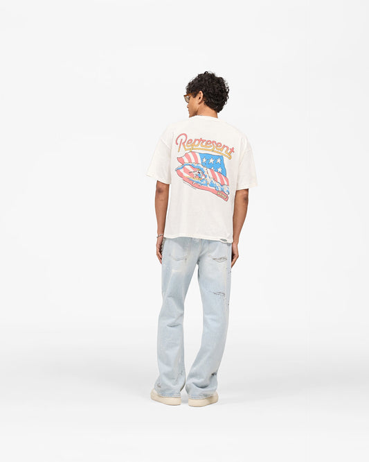 Represent x Beach Boys Americas Band T-Shirt - "Flat White"