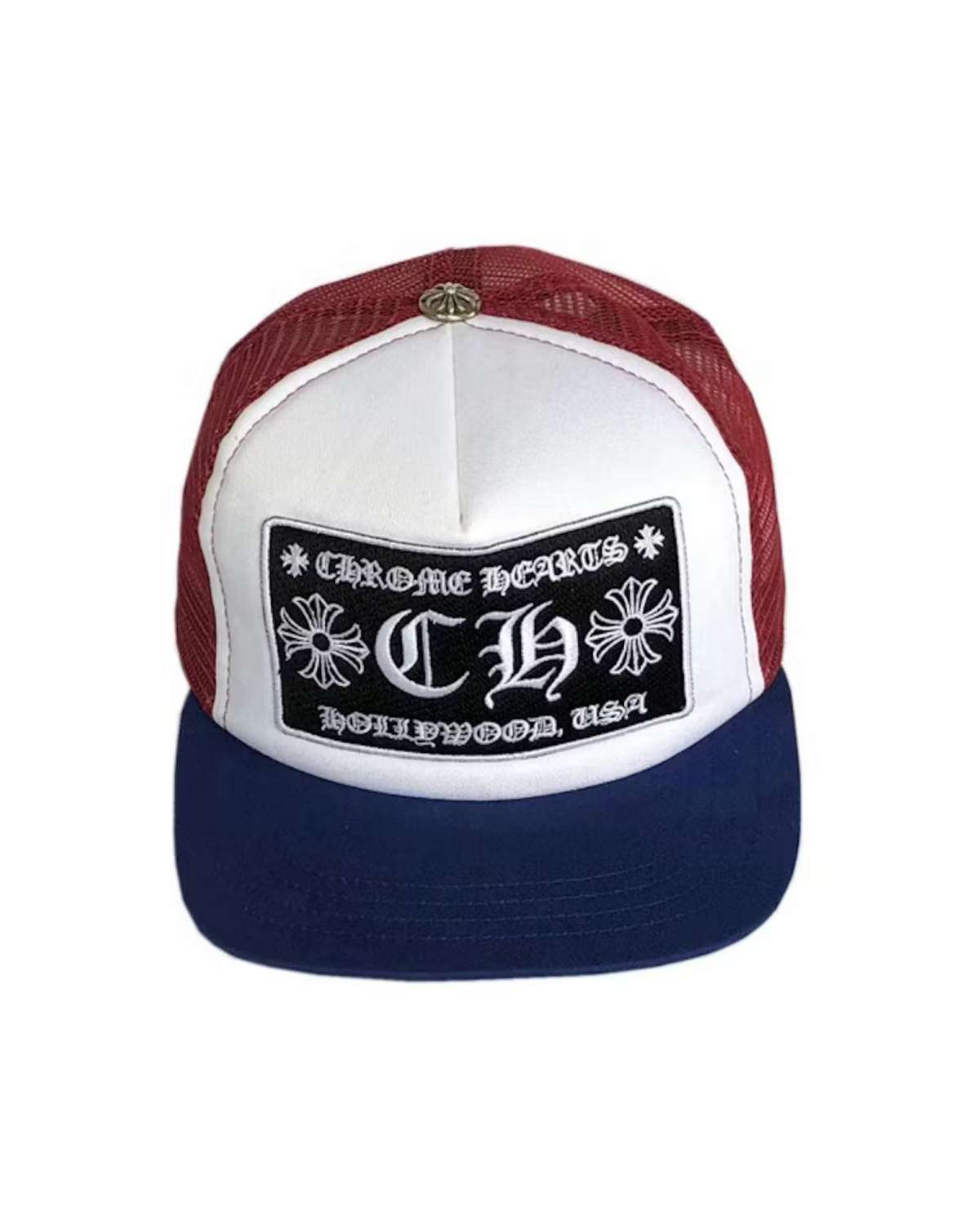 Chrome Hearts CH Hollywood Trucker Hat - "Red/Blue/White"