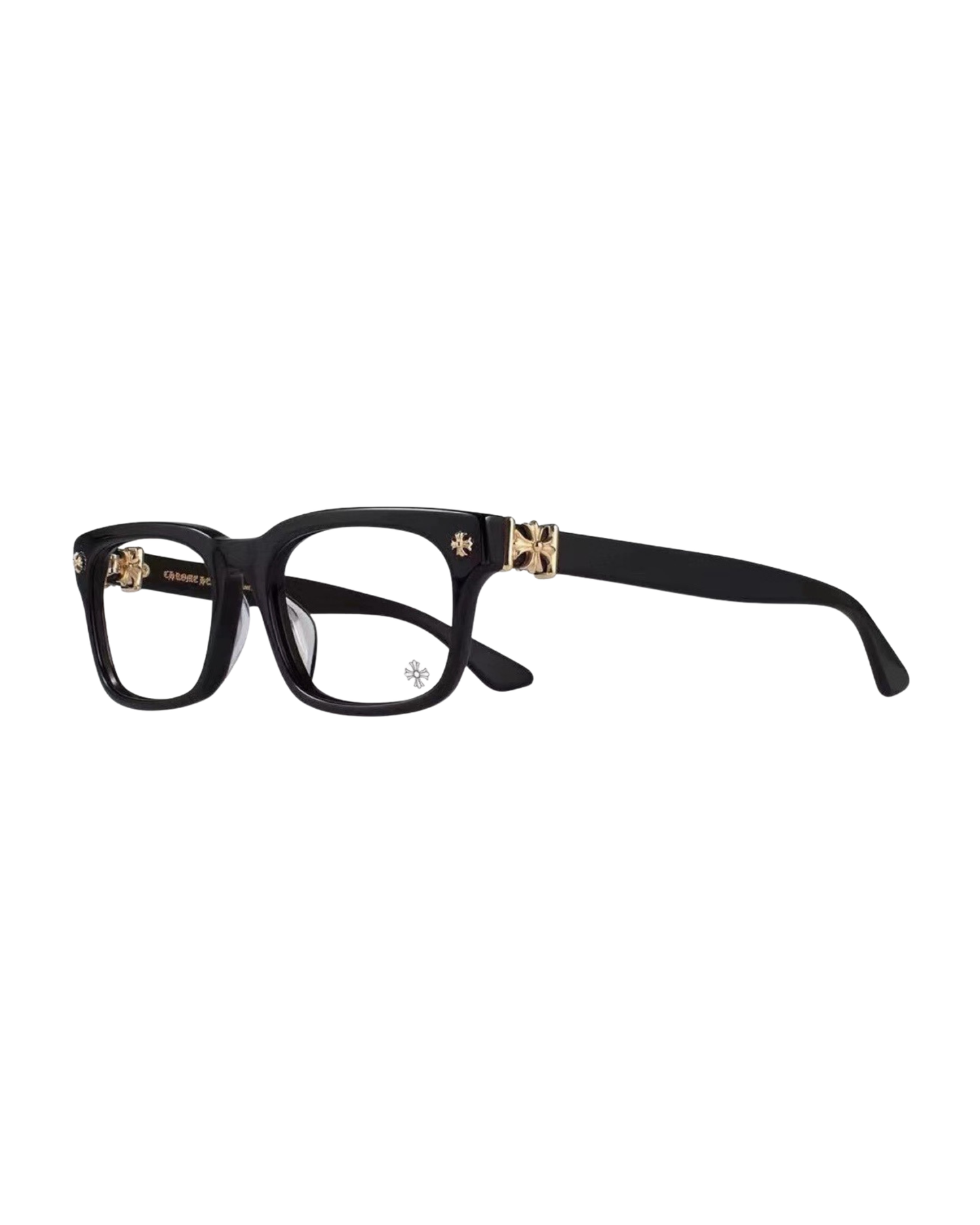 Chrome Hearts Cross Frames - "Black & Gold"