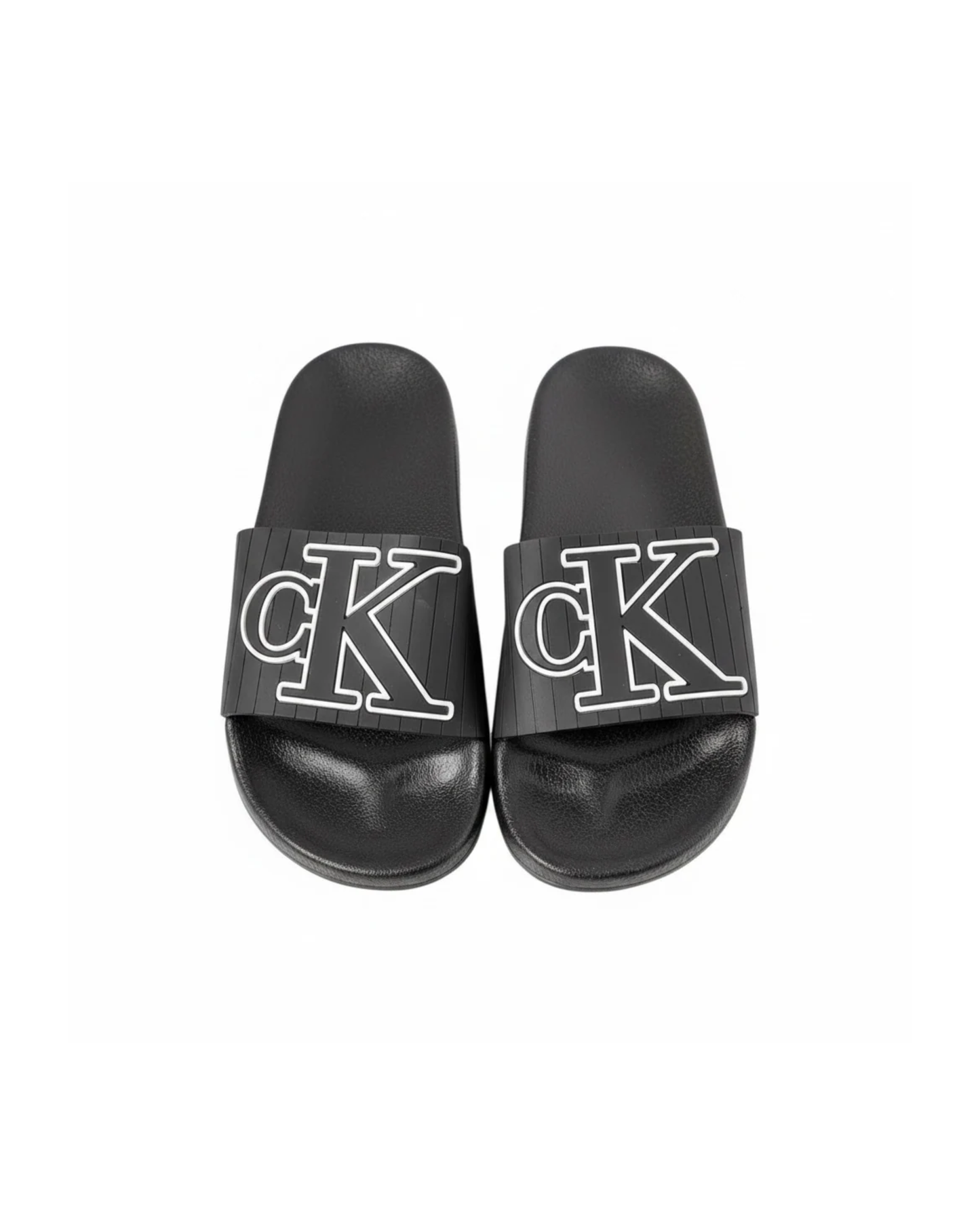 Calvin Klein Slides - CK Logo - "Black/White"