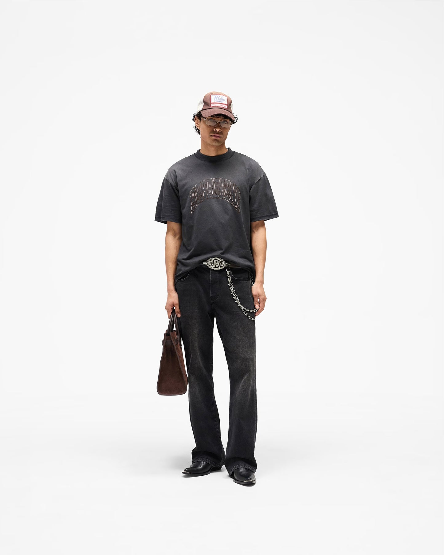 Represent Embellished Represent T-Shirt - "Stained Black"