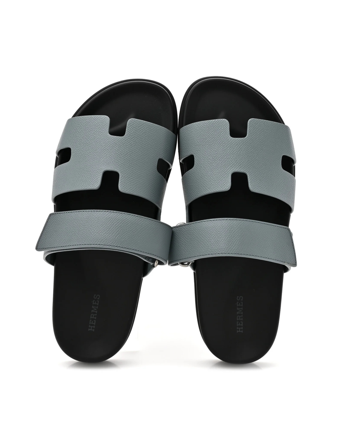 Hermes Epsom Chypre Sandals - "Bleu Canard"