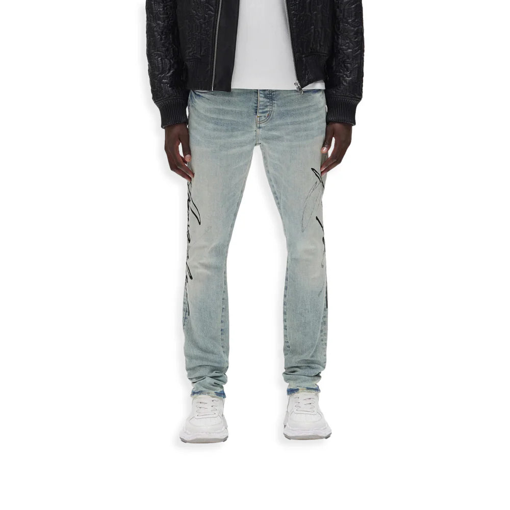 Purple P001 Double Script Skinny Jeans - "Blue"