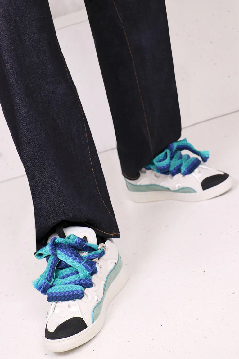 Lanvin Curb Sneakers - "White/Blue/Green"
