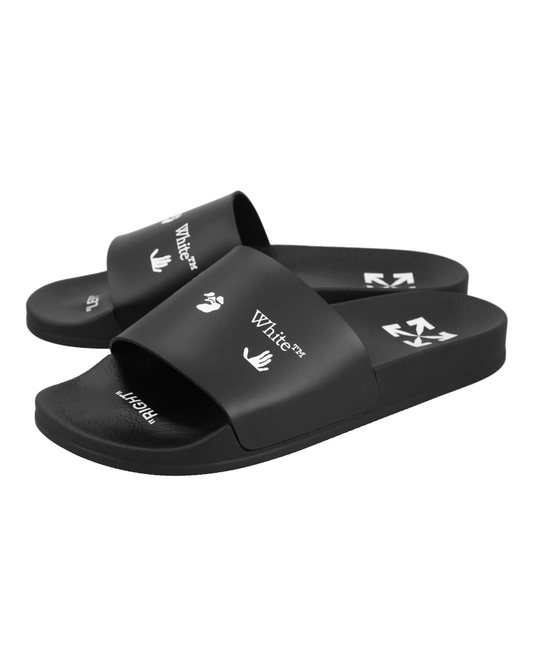 Off-White Logo-print Slides - "Black/White"