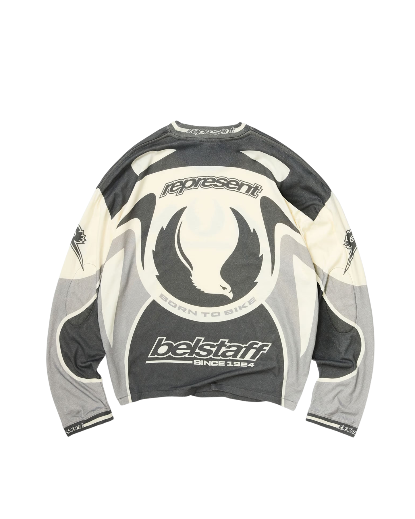 Represent X Belstaff Long Sleeve Racing T-Shirt - "Dark Grey"