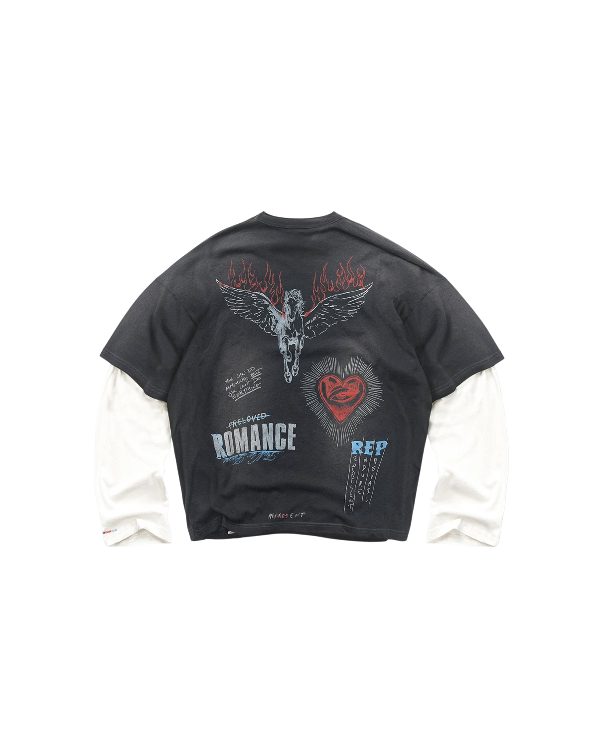 Represent Heavier Than The Heavens Long Sleeve T-Shirt - "Washed Black"
