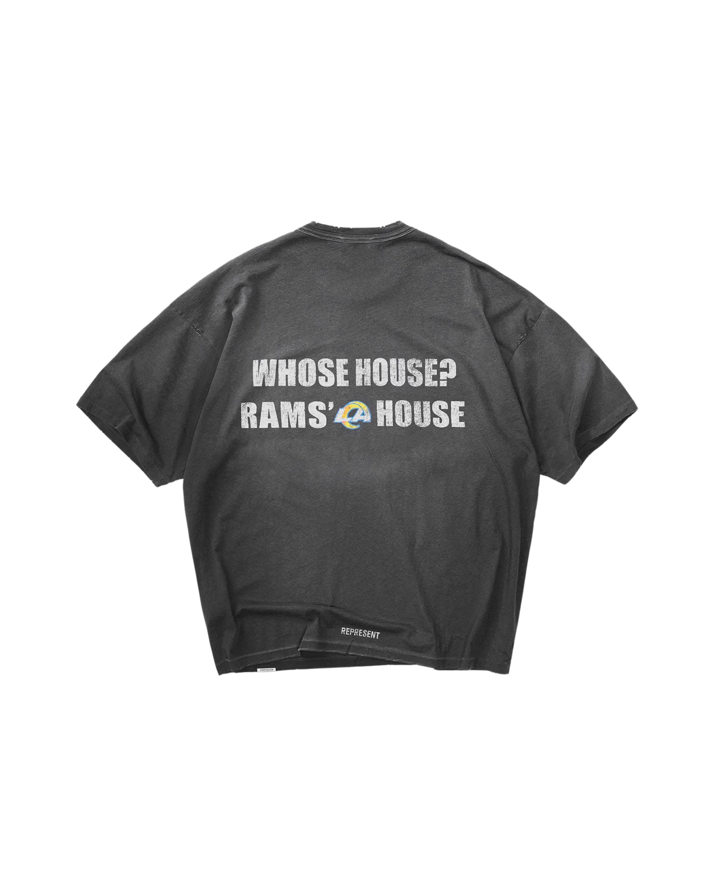 Represent x Los Angeles Rams T-Shirt - "Stained Black"
