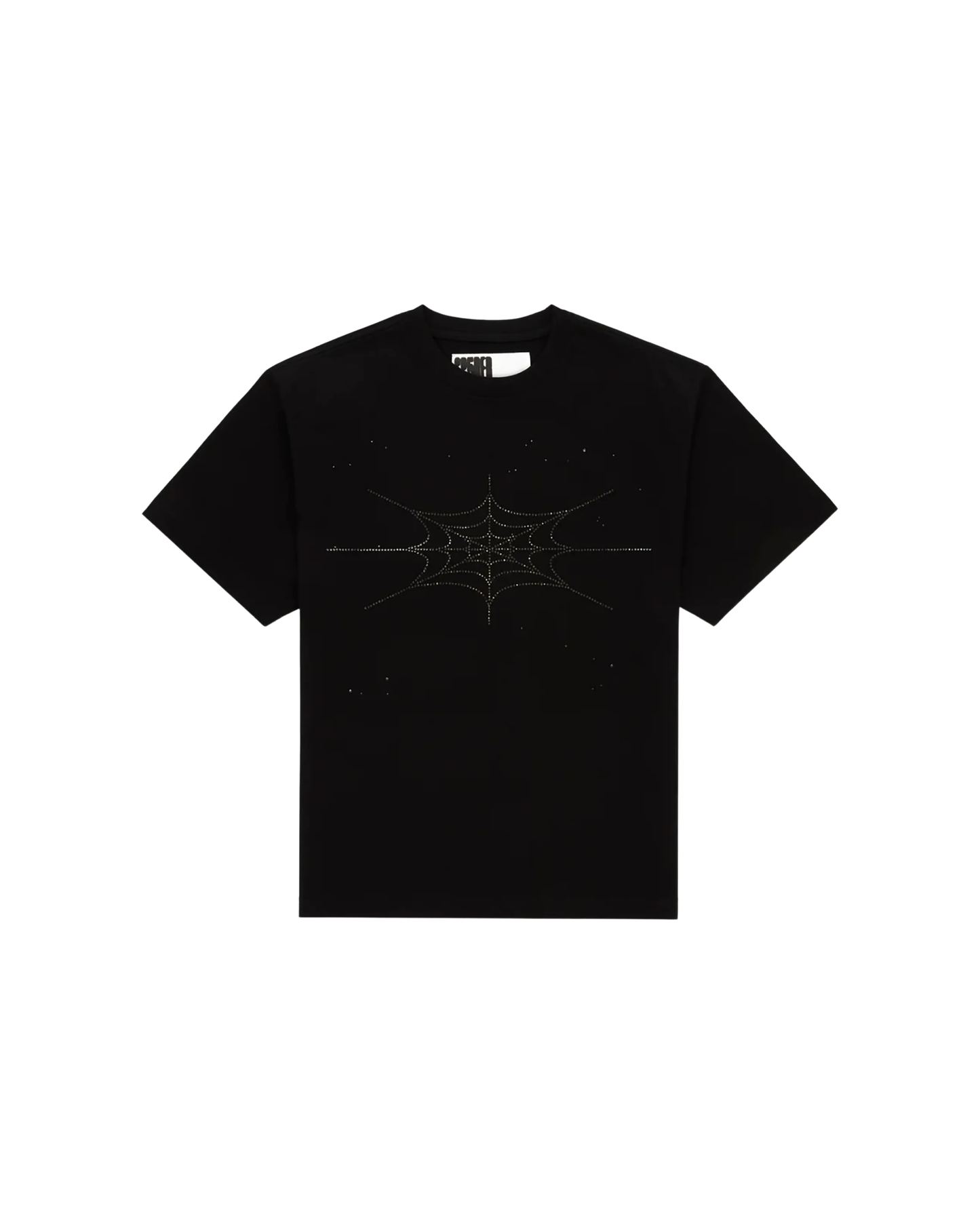 Sp5der Rhinestone Silk T-shirt - "Black"