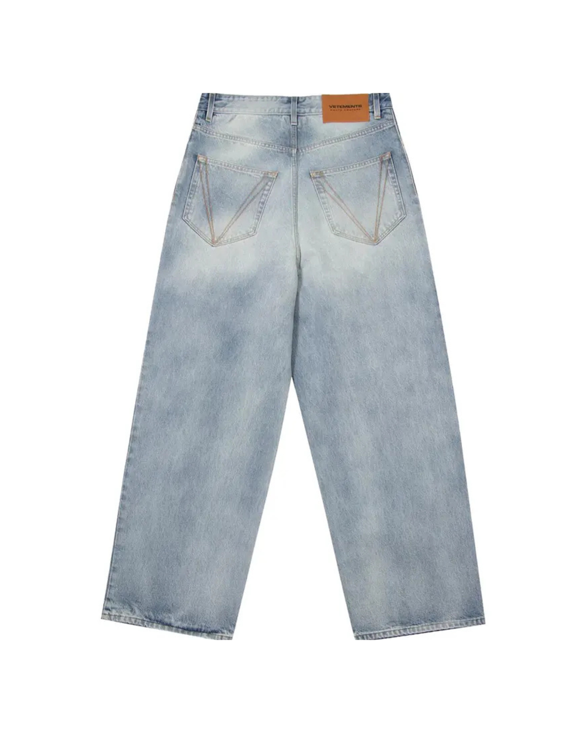 Vetements Embroidered Logo Baggy Jeans - "Light Blue"