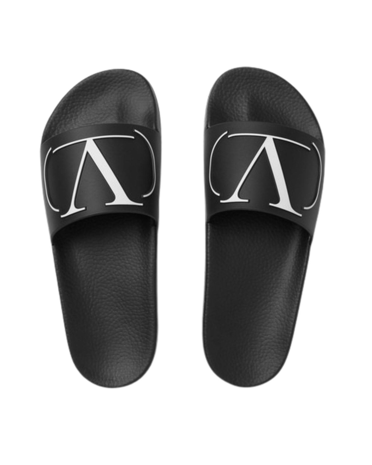 Valentino Garavani V Logo Slides - "Black"