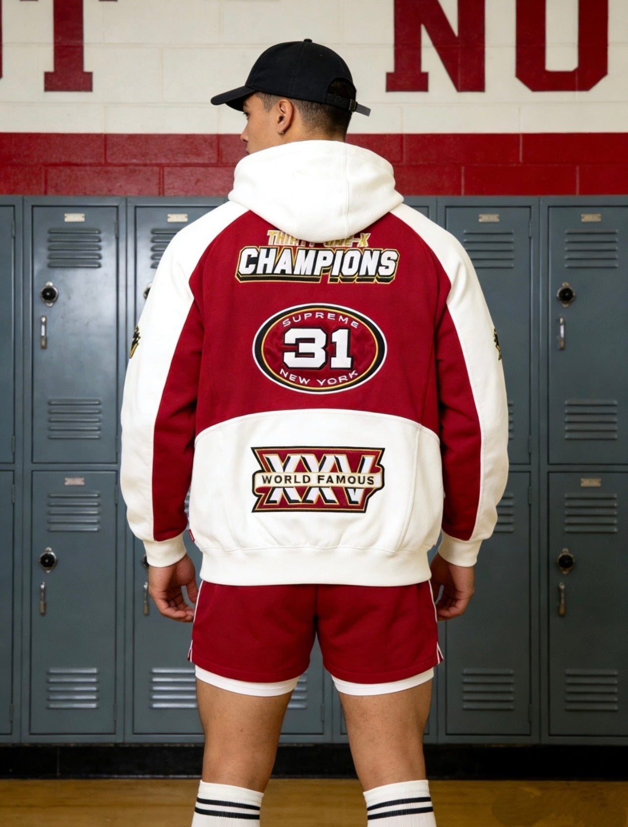 Supreme Football Zip Up Hoodie - "White"