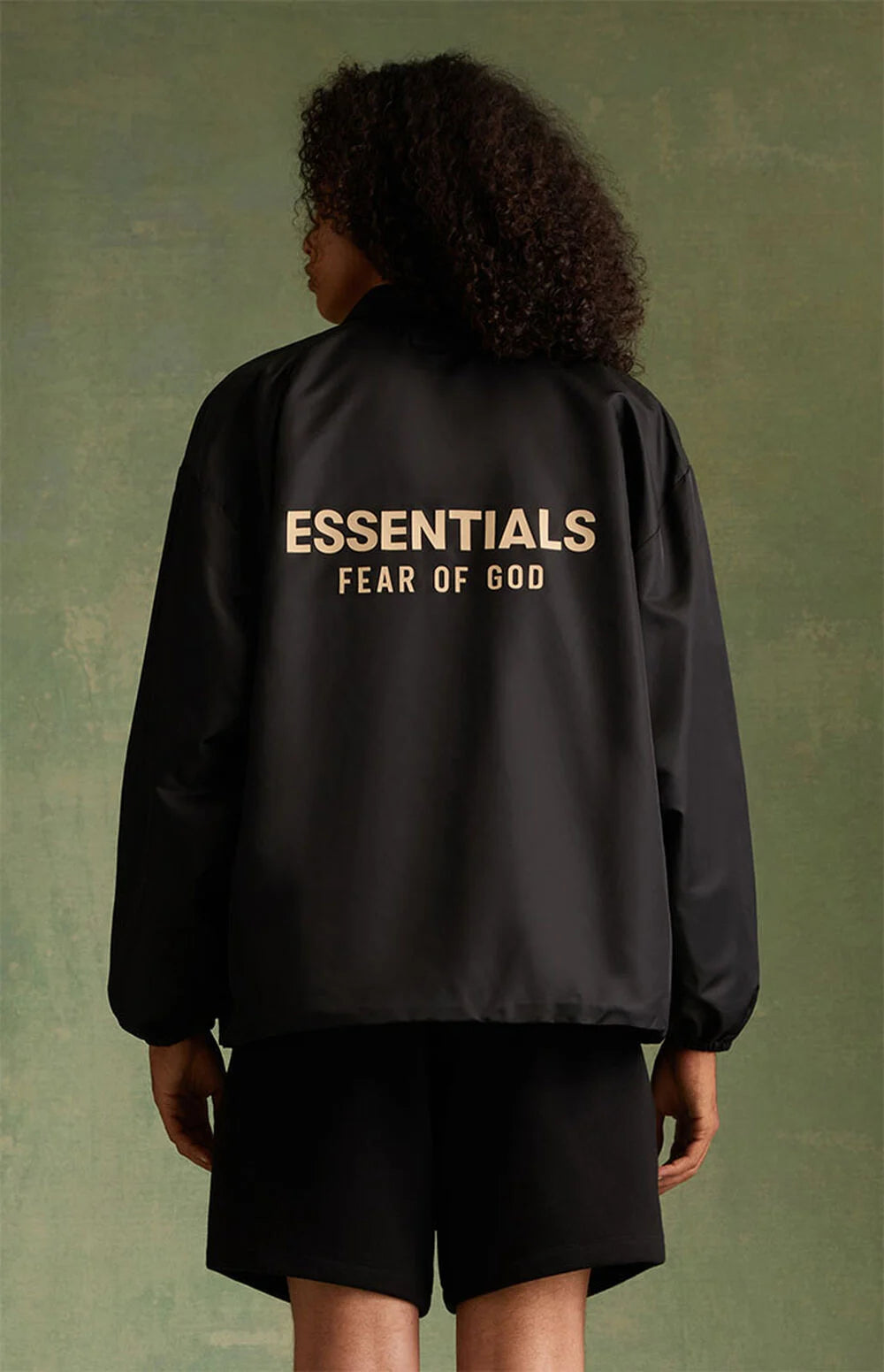 Fear Of God Essentials Coach Jacket - "Jet Black"