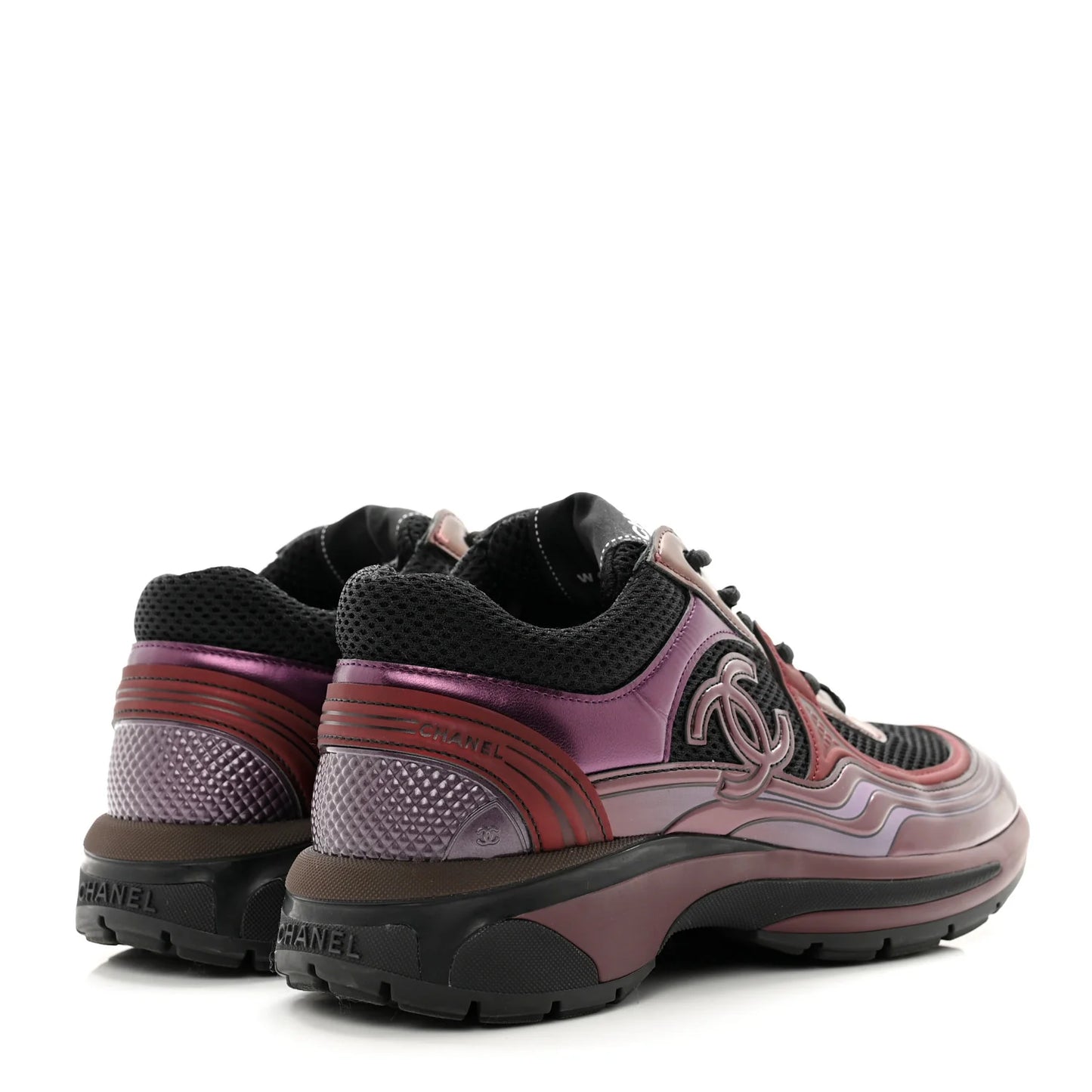 Chanel Calfskin CC Sneakers -"Dark Purple Burgundy"
