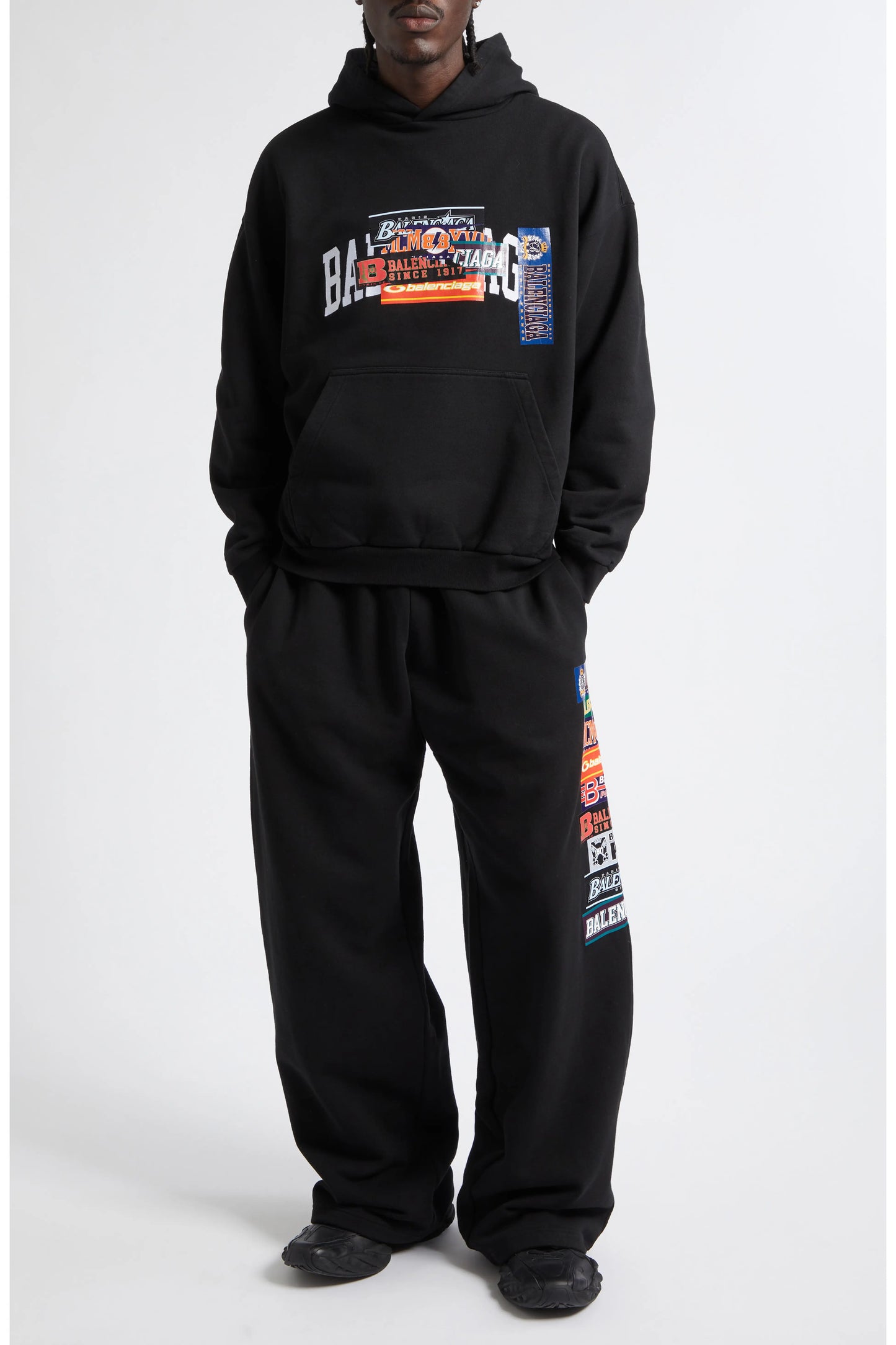 Balenciaga Medium Fit Graphic Hoodie - "Black"