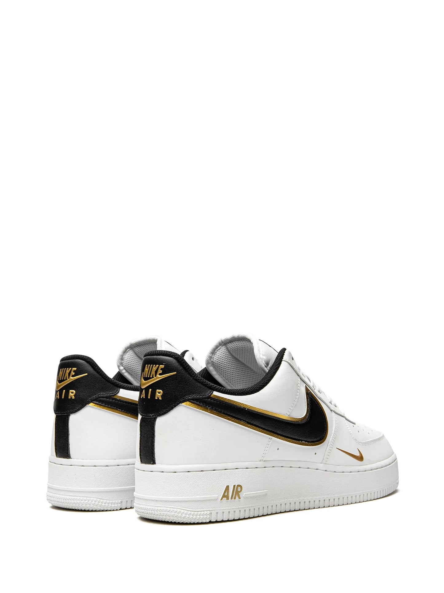 Nike Air Force 1 Double Swoosh - "White/Black/Gold"