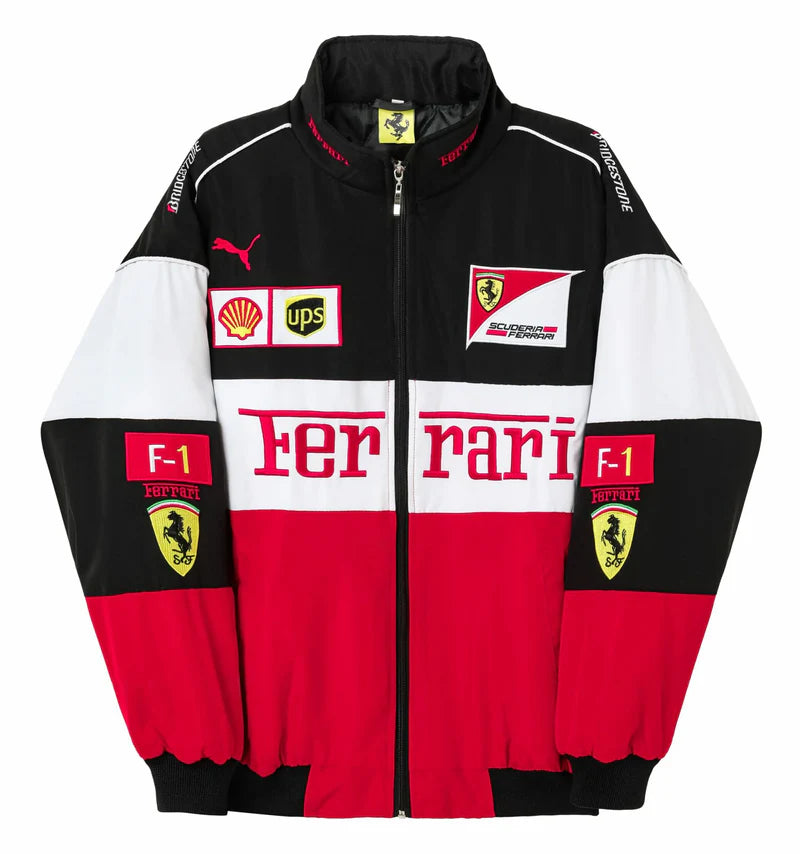 Ferrari F1 Retro Racing Jacket - "White"