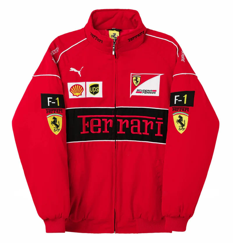 Ferrari F1 Retro Racing Jacket - "Red"