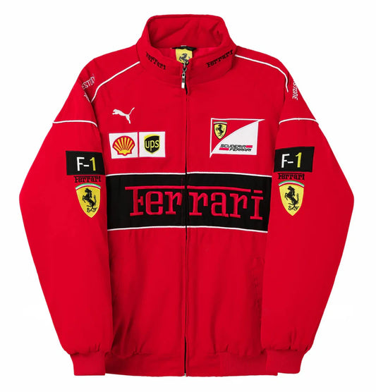 Ferrari F1 Retro Racing Jacket - "Red"