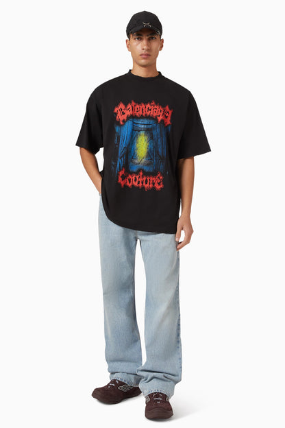 Balenciaga Salon De Couture Medium Fit T-shirt - "Black"