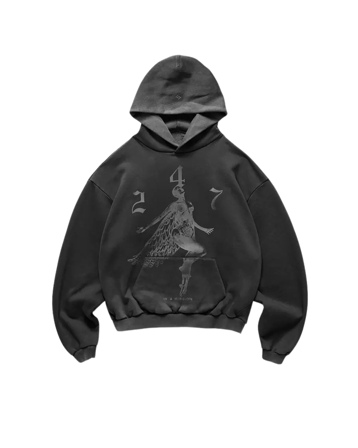 Represent 247 Fallen Angel Graphic Hoodie - "Vintage Black"