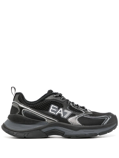 Ea7 Emporio Armani Panelled Sneakers - "Black"