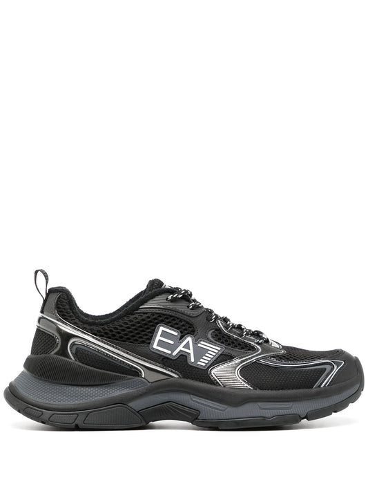 Ea7 Emporio Armani Panelled Sneakers - "Black"