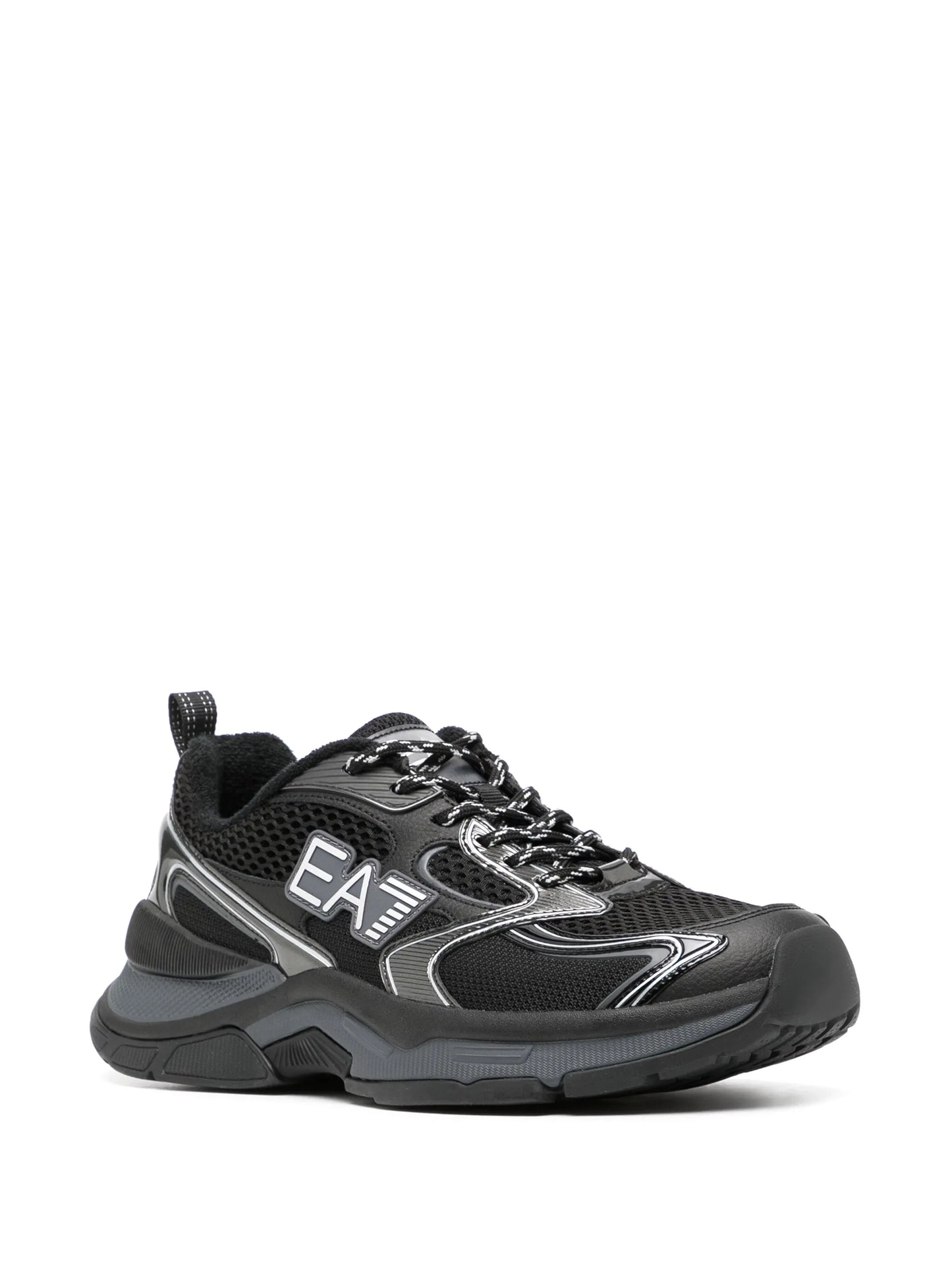 Ea7 Emporio Armani Panelled Sneakers - "Black"