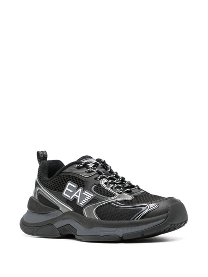 Ea7 Emporio Armani Panelled Sneakers - "Black"