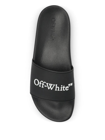 Off-White Bookish Logo Slides - "Black/White"