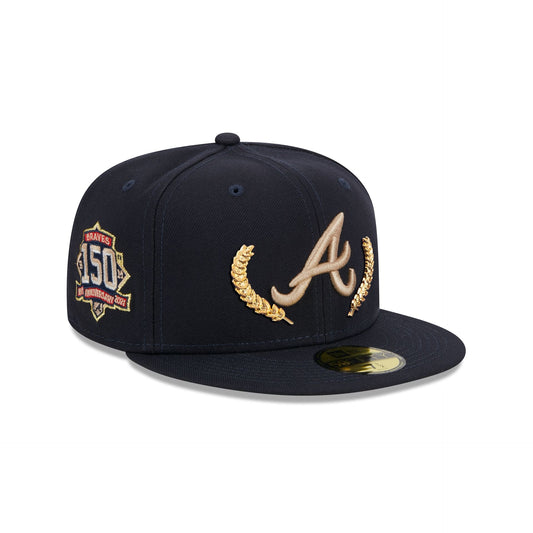 Atlanta Braves Gold Leaf 59FIFTY Fitted Hat image 0