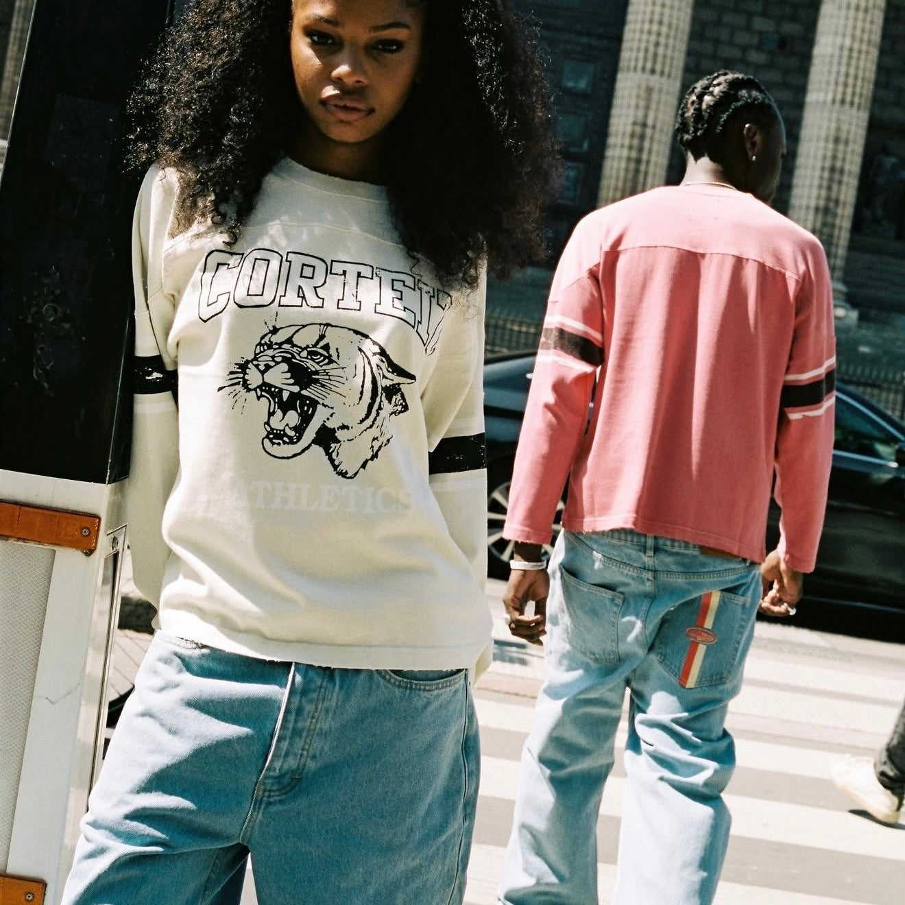 Corteiz Dual Stripe Baggy Jeans - "Stone Wash"