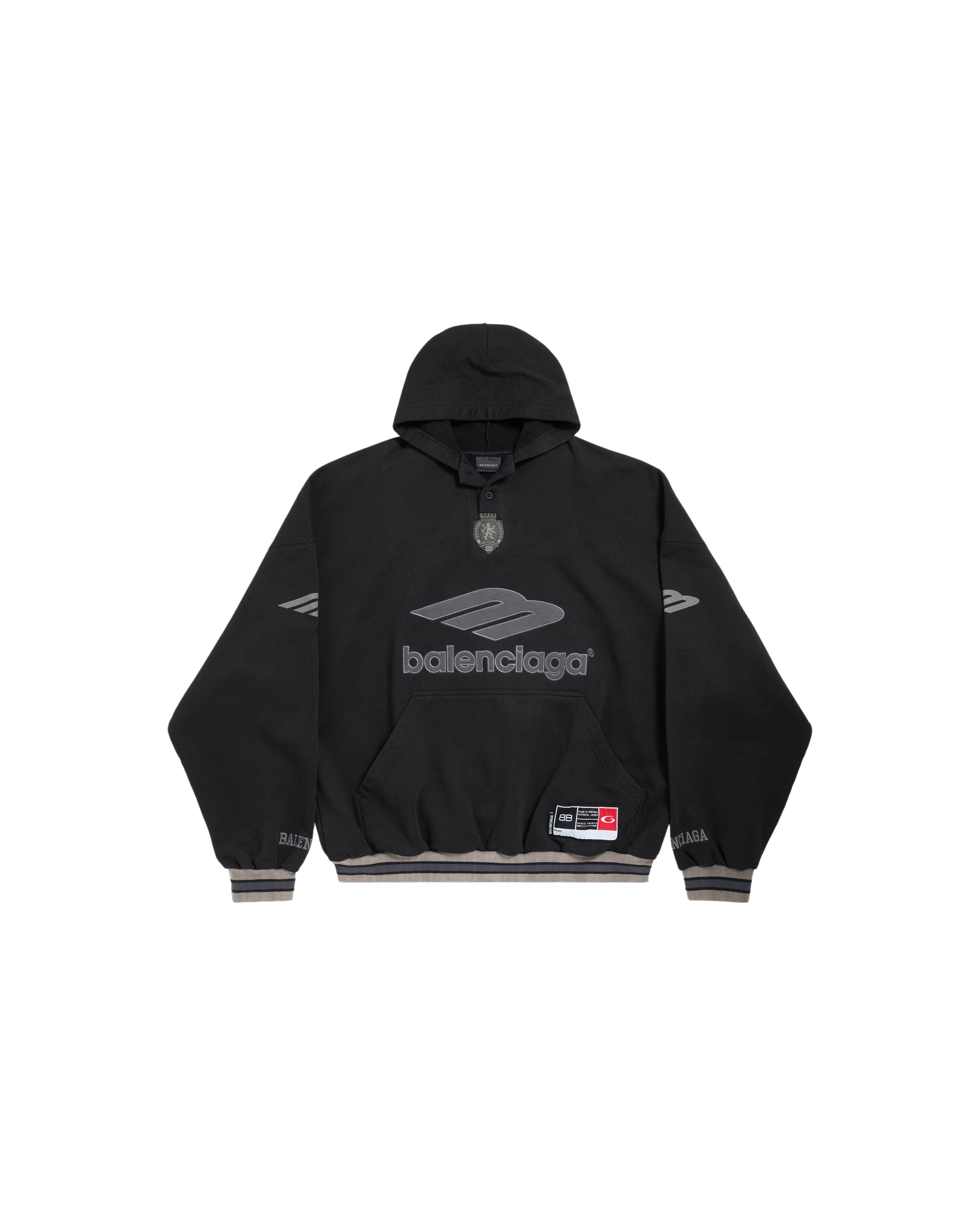 Balenciaga Football Polo Hoodie - "Black/Anthracite"