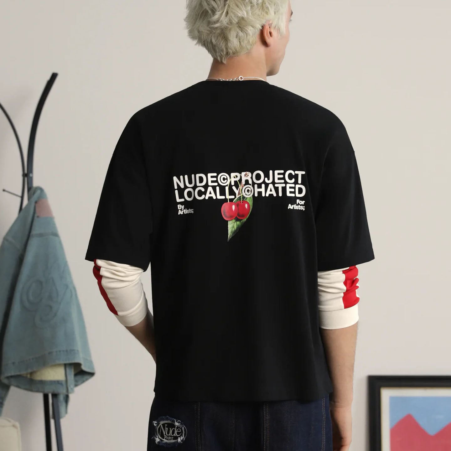 Nude Project Locally Hated Cherry Tee - "Black"