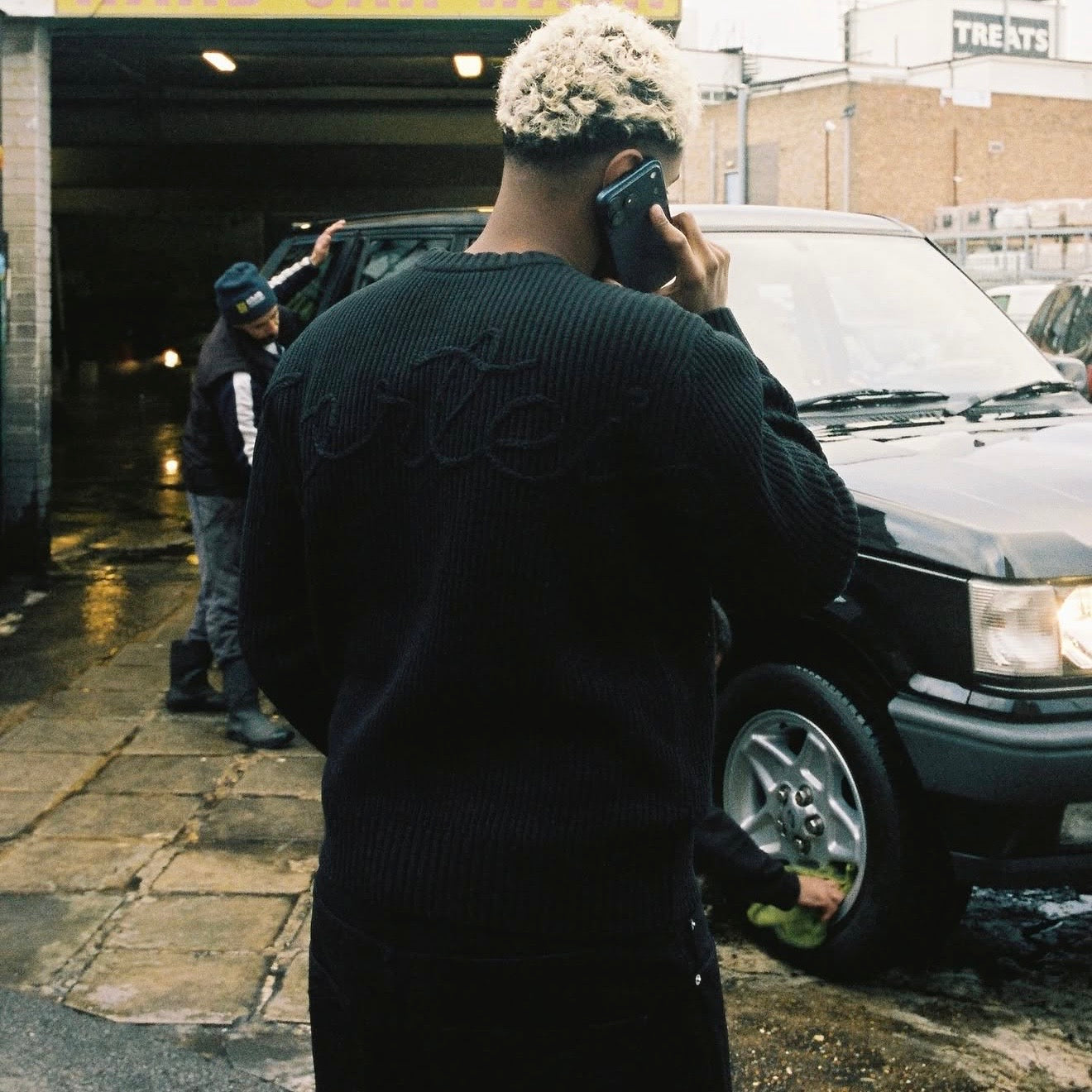 Corteiz Crochet Applique Knit Crew - "Triple Black"