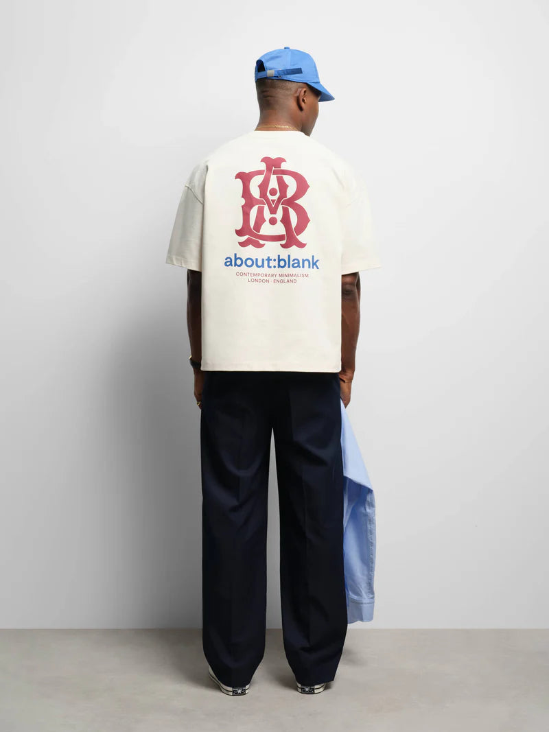 About:Blank Insignia T-Shirt - "Oat/Red/Black"