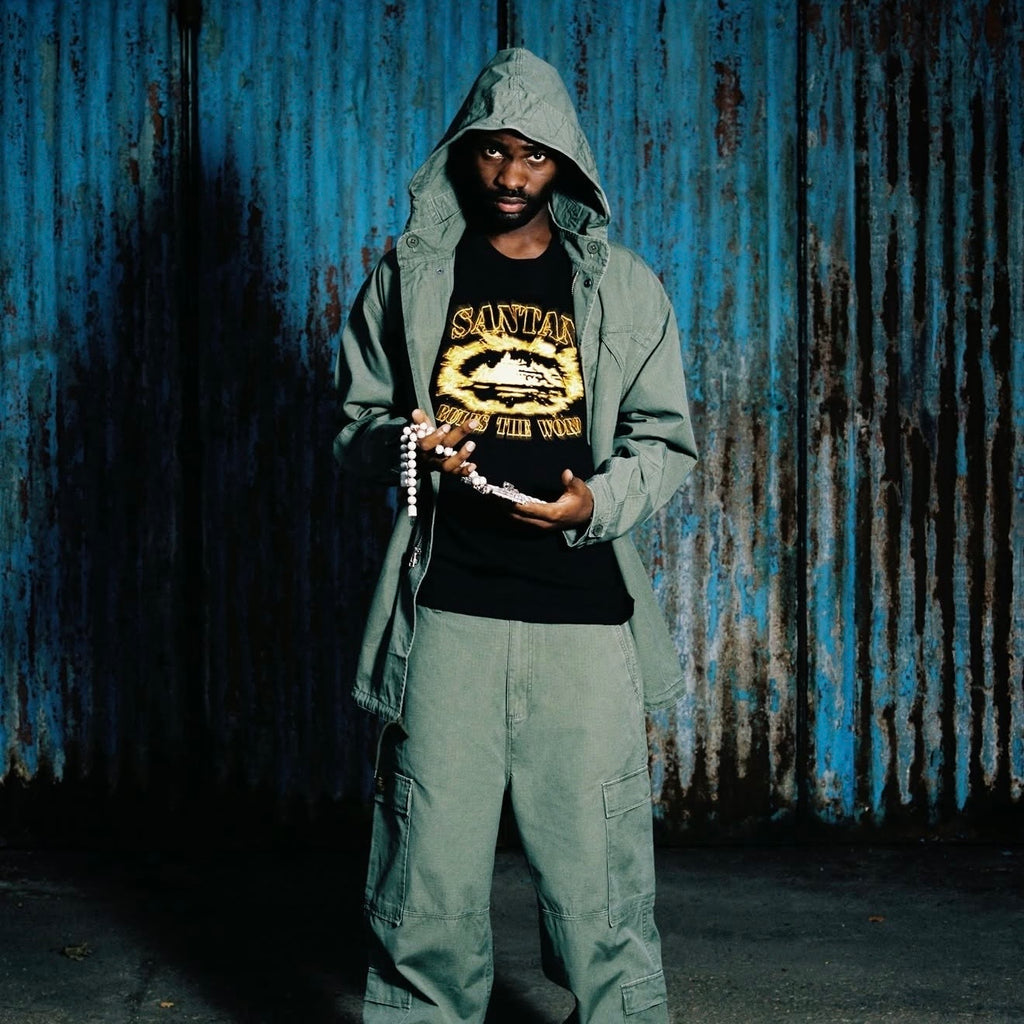 Corteiz x Santan Dave Alcatraz Flame Tee -"Black"