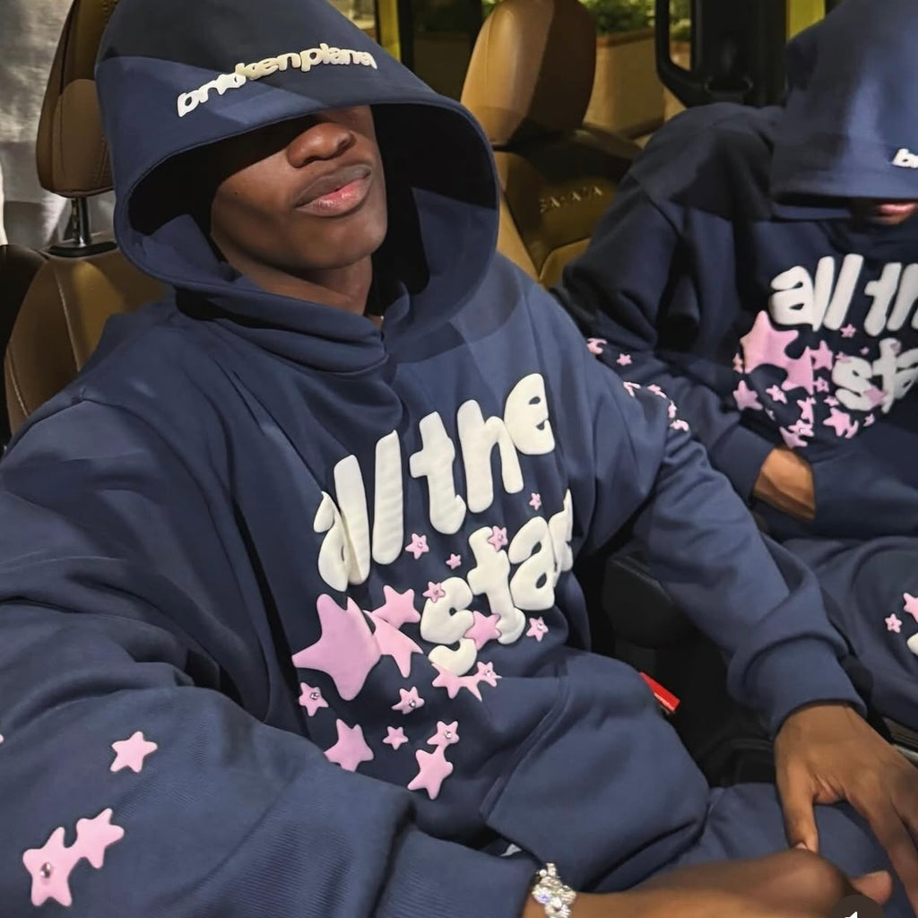 Broken Planet All The Stars Hoodie - "Deep Navy / Pink"
