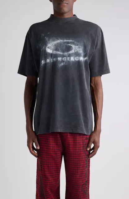 Balenciaga Medium Fit T-shirt - "Washed Black/White"