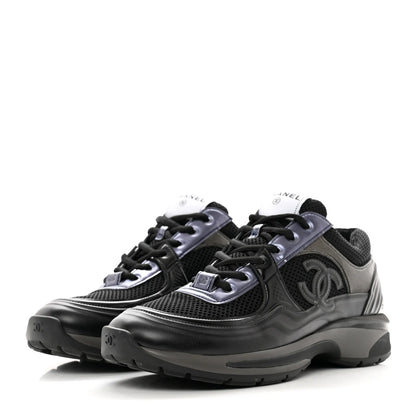 Chanel Calfskin CC Sneakers -"Dark Navy/Black"