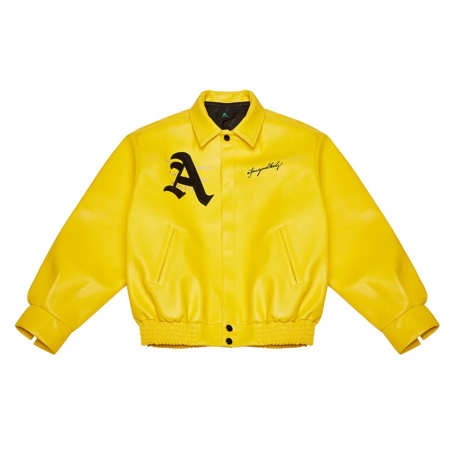 A Few Good Kids Racing Leather Jacket - "Yellow"