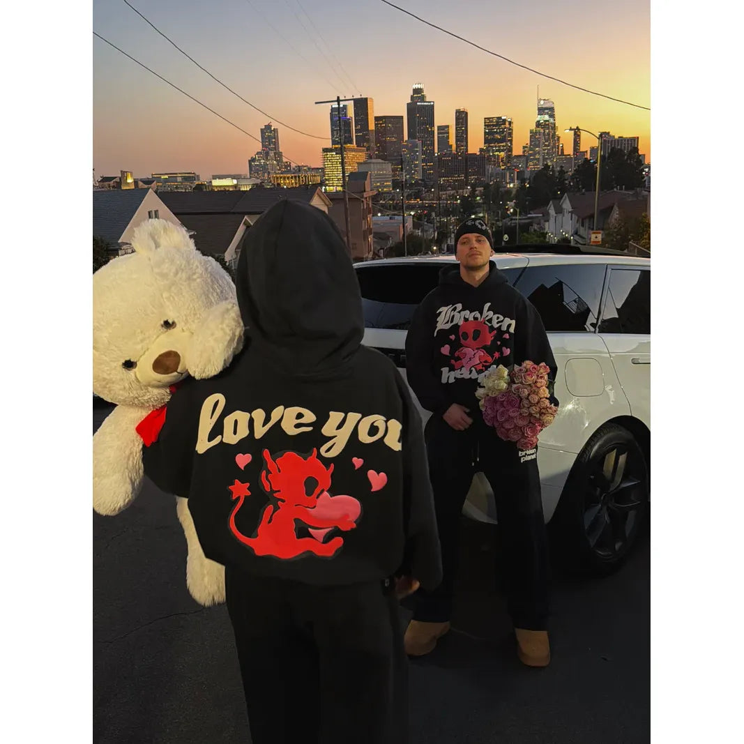 Broken Planet Broken Hearts Hoodie - "Midnight Black"