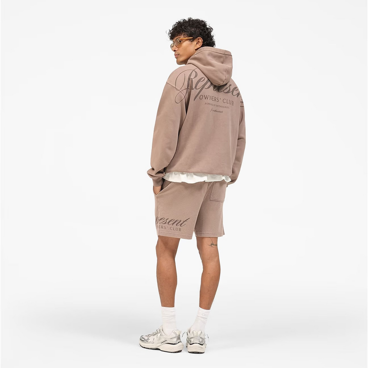 Represent Owners Club Script Hoodie - "Truffle"