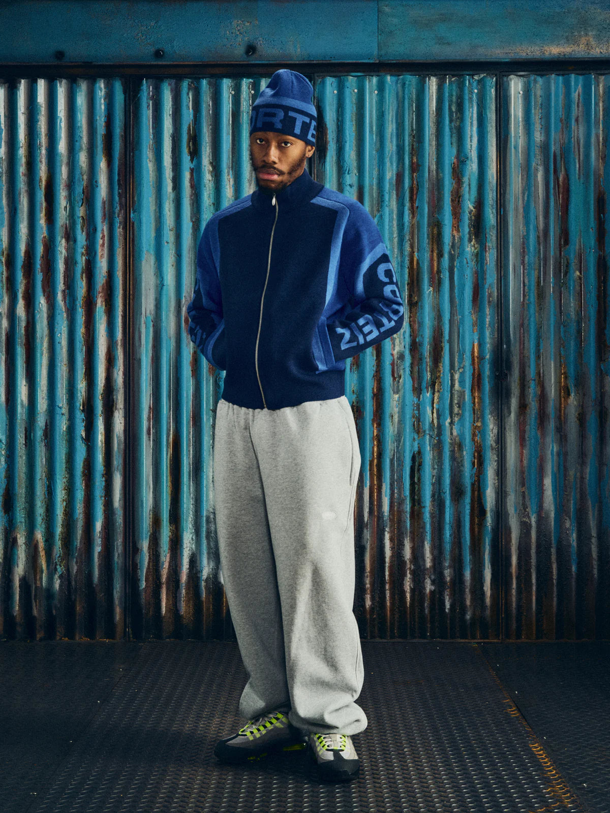 Corteiz Precision Knit Zip Up - "Navy"