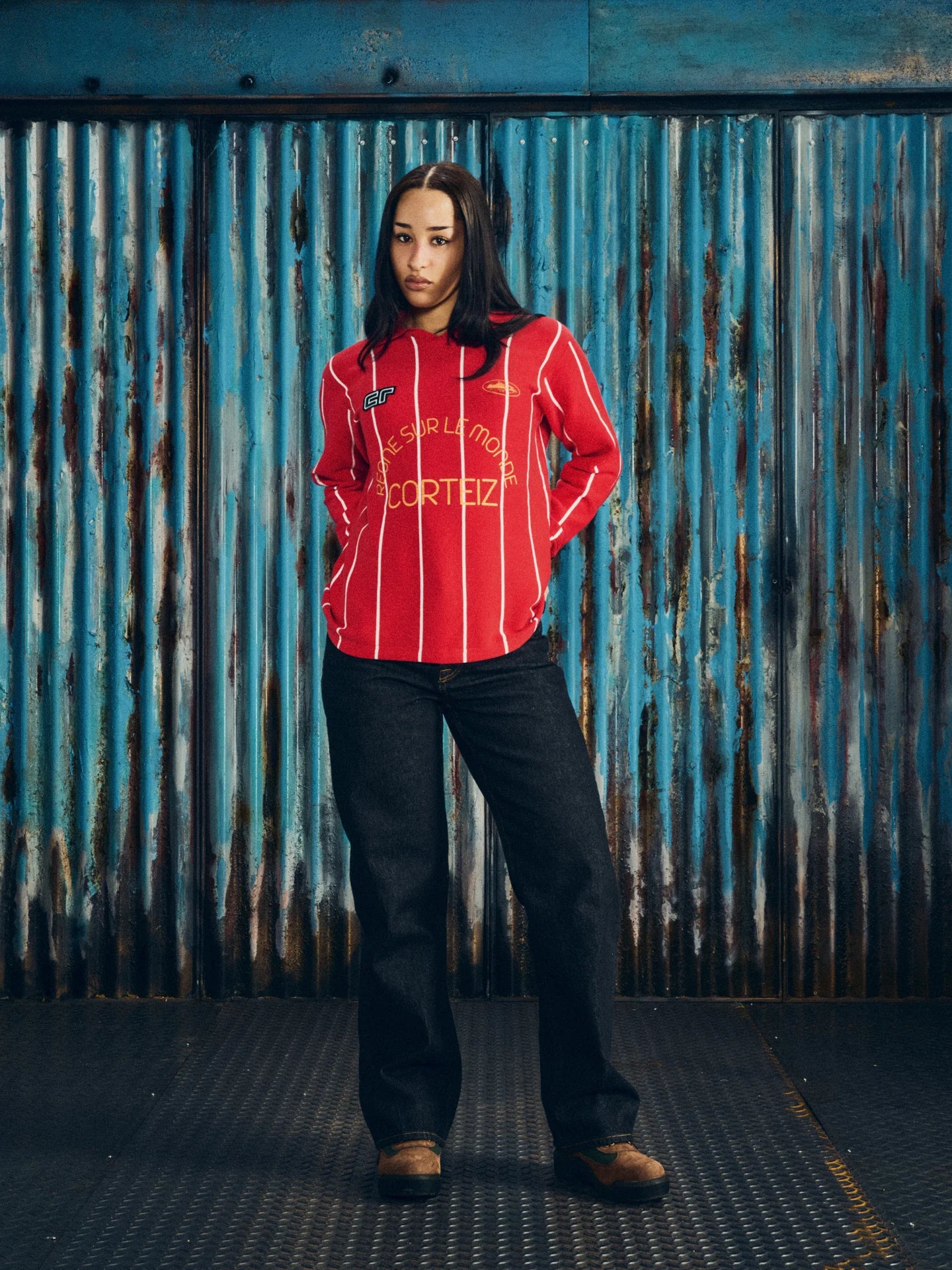 Corteiz Monde Knit Long Sleeve Jersey - "Red"