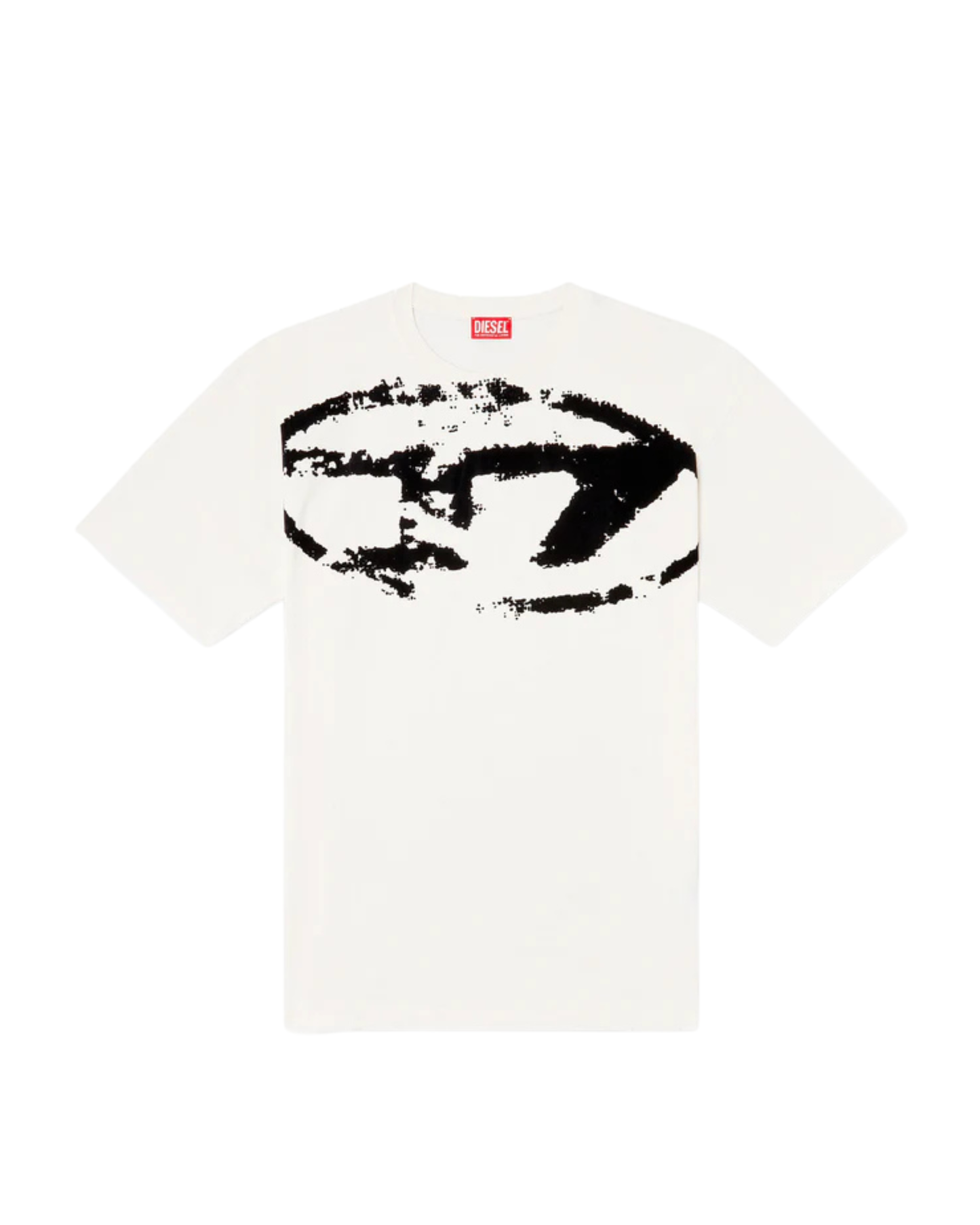 Diesel Distressed Flocked Logo T-shirt - "White"